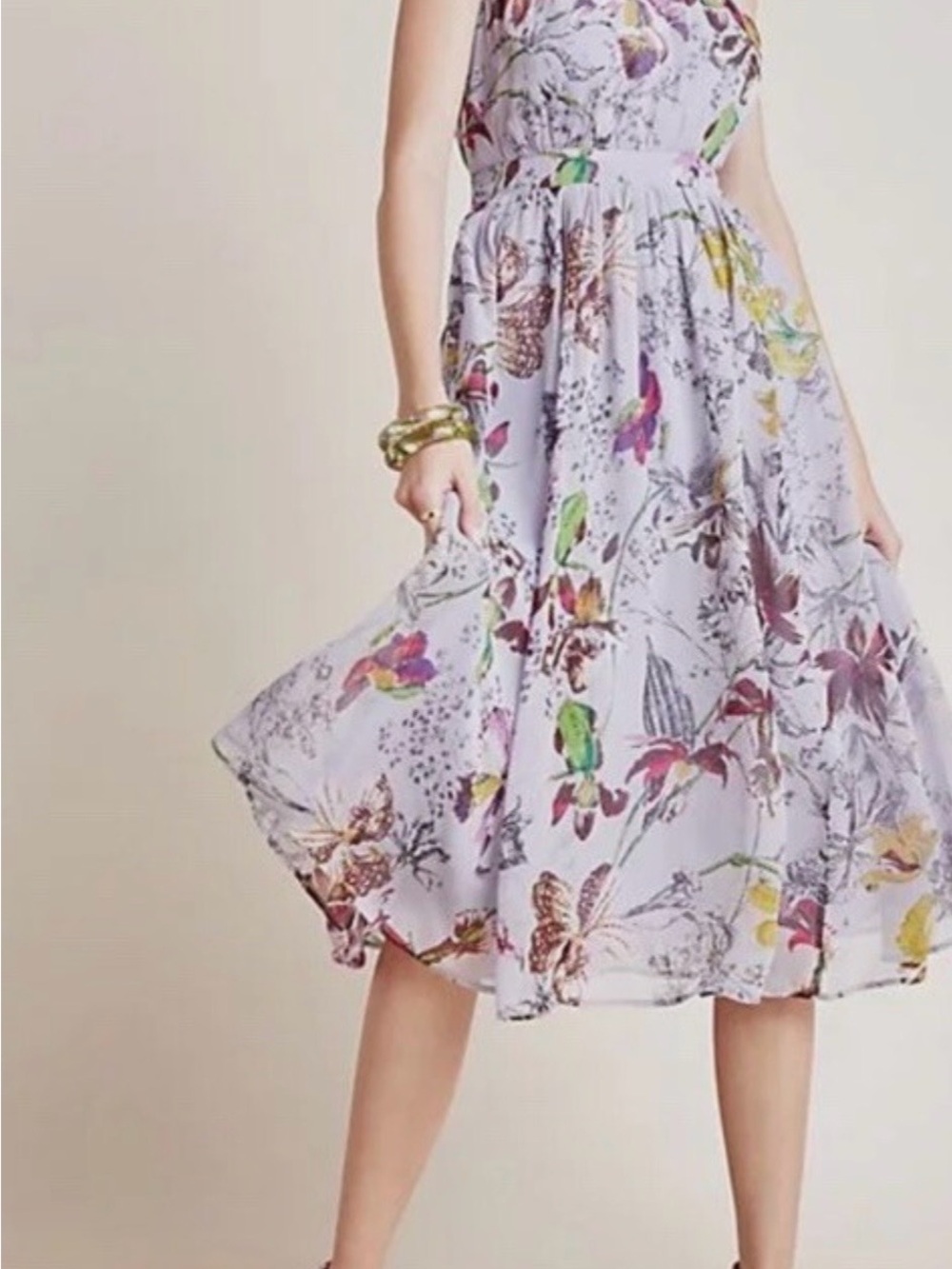 Anthropologie Hermia floral dress, midi length
